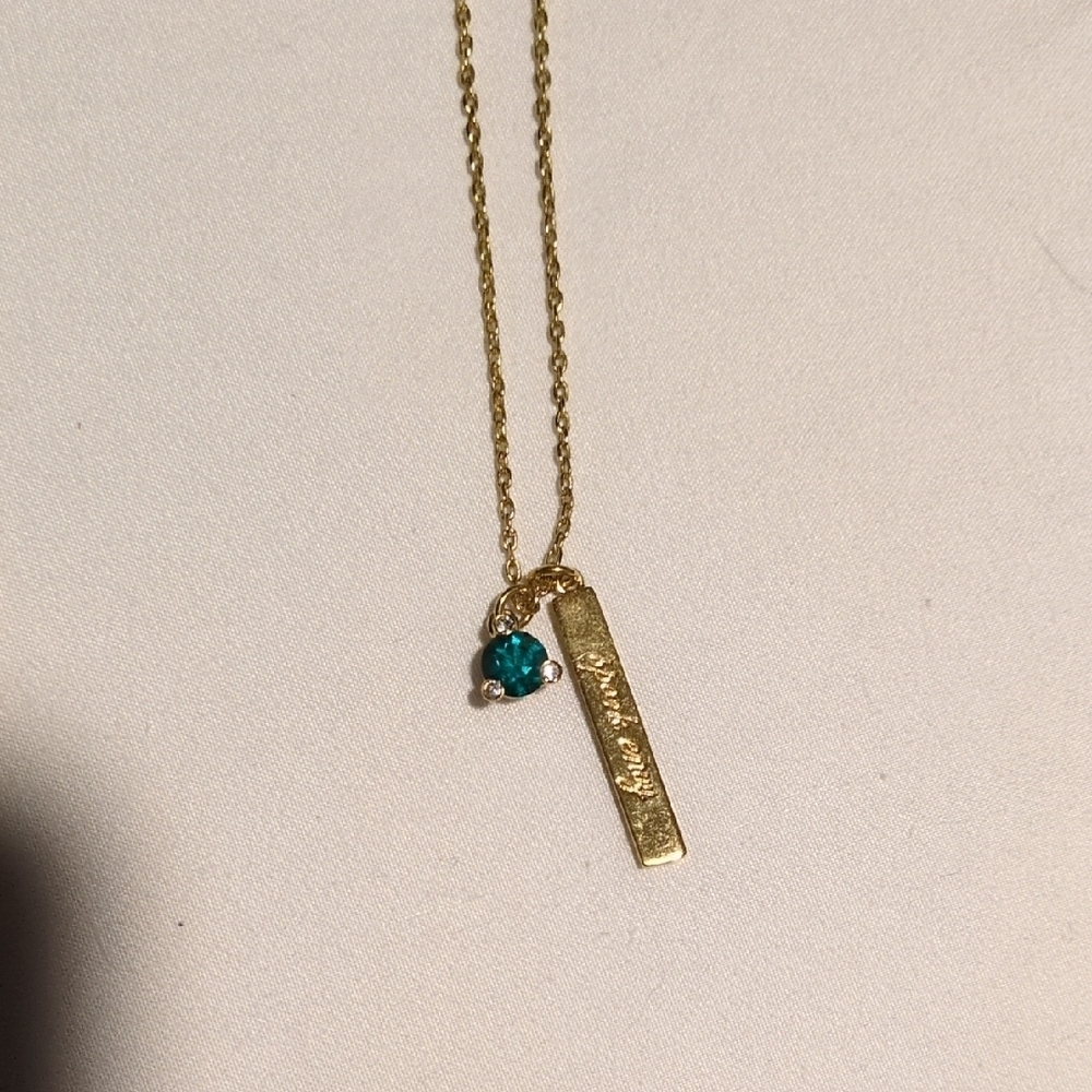 NWOT Kate Spade Gold And Emerald Necklace - Picture 5 of 5